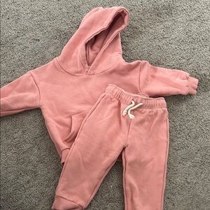 Cozy Pink Kids Hoodie and Joggers Set